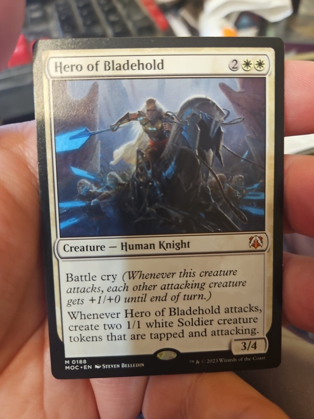 MTG - March of the Machine - Hero of Bladehold - NM - NF - Anime Card Craze