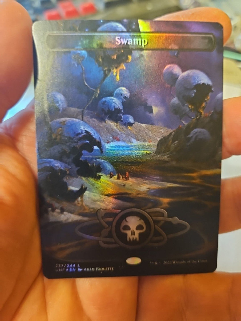 MTG - Unfinity - Swamp (237) - Borderless - NM - Foil - Anime Card Craze