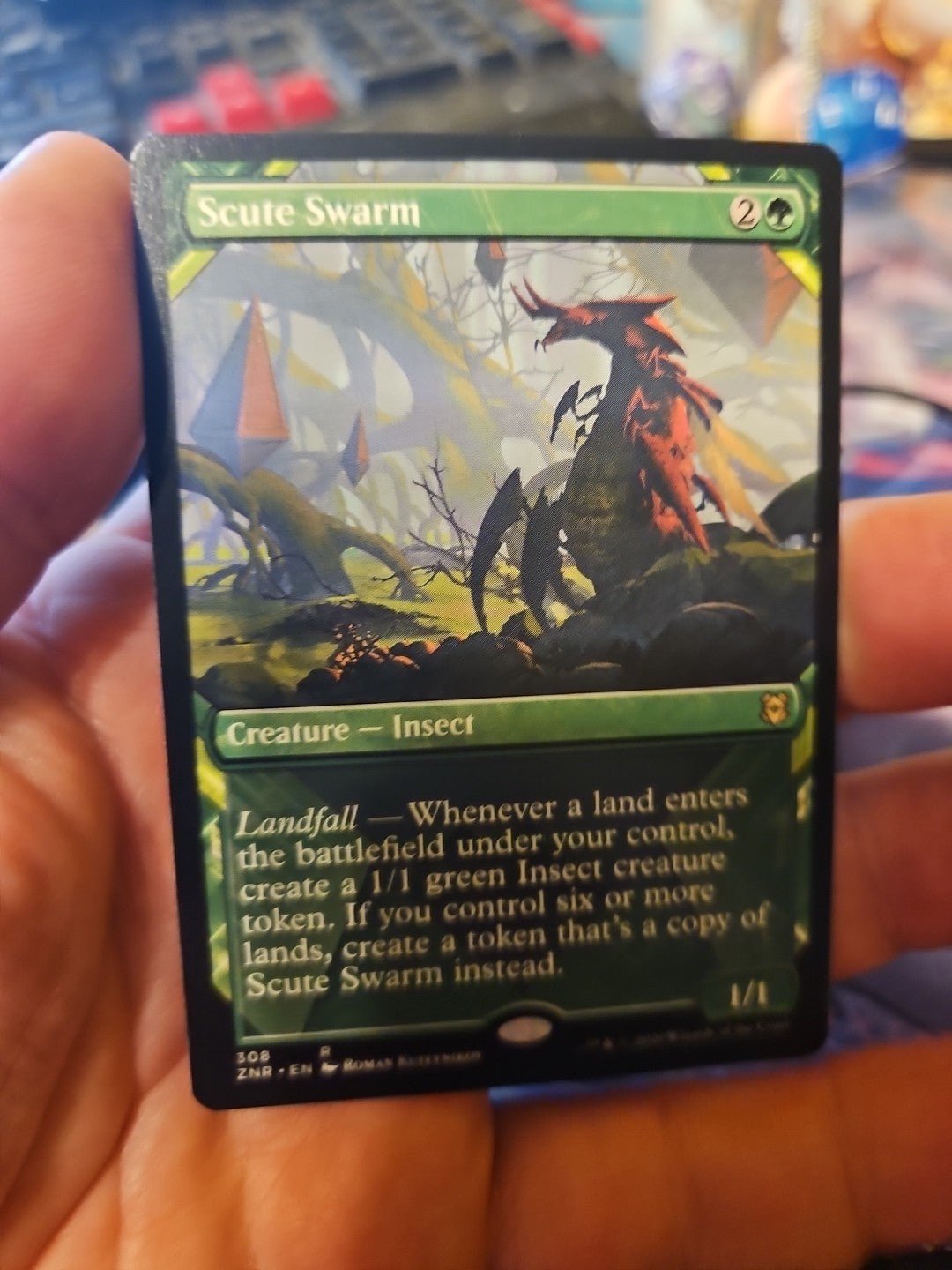 MTG - Zendikar Rising - Scute Swarm (Showcase) - NM - NF - Anime Card Craze