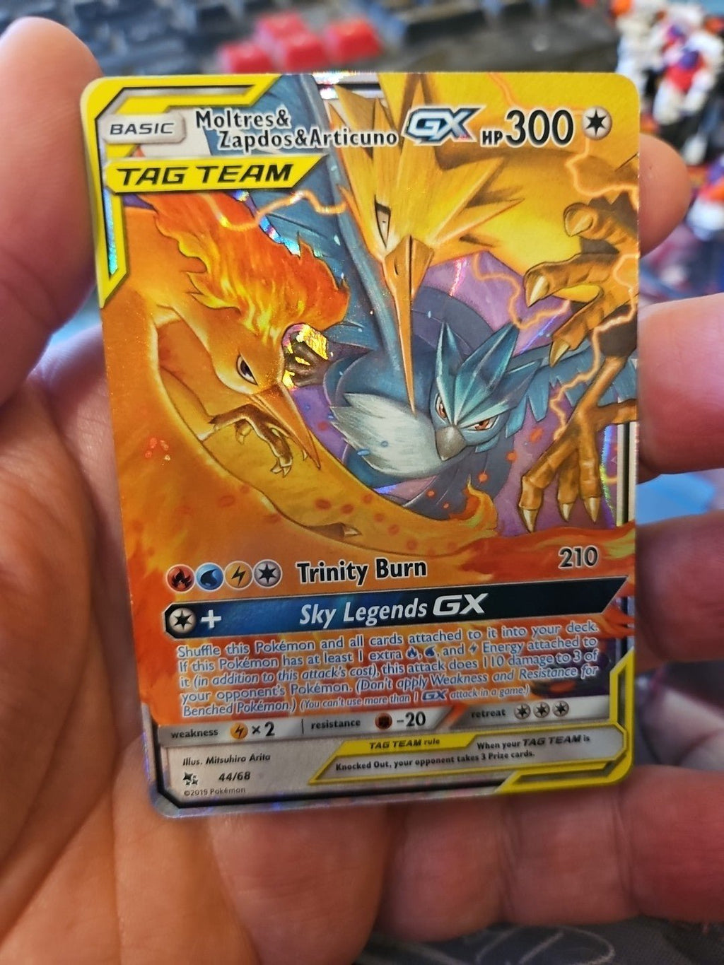 Pokemon - Hidden Fates - Moltres & Zapdos & Articuno GX - 44/68 - Ultra Rare - Anime Card Craze