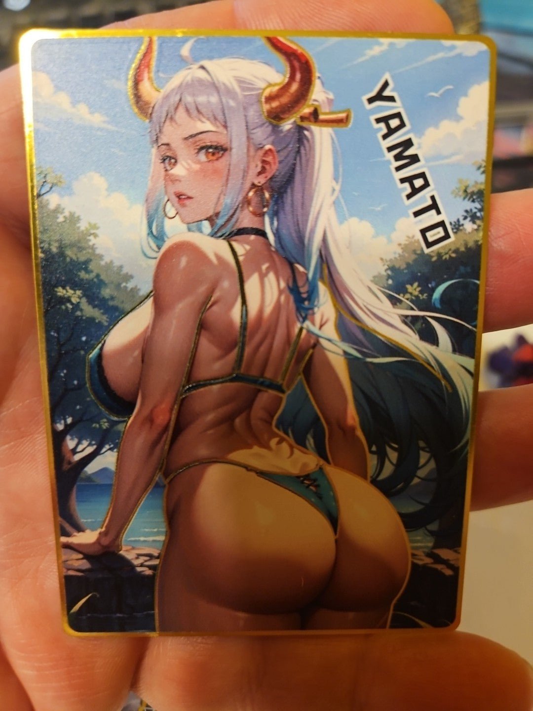 Yamato - One Piece - Goddess Story Gold Metal Card - Anime Card Craze